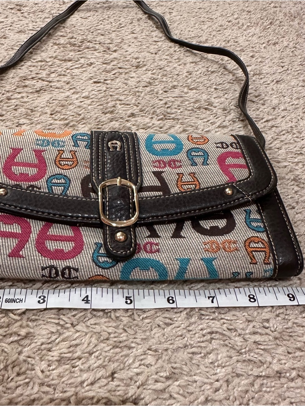 Etienne Aigner Multicolor Logo Canvas shoulder bag/clutch